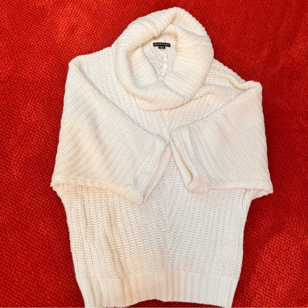 ♥️2xHost Pick♥️Harlowe & Graham oversized white sweater, size large - Picture 4 of 9